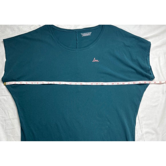 Victoria's Secret Love sleep shirt sleeveless Teal Green Relaxed Fit Women's M - Picture 7 of 9